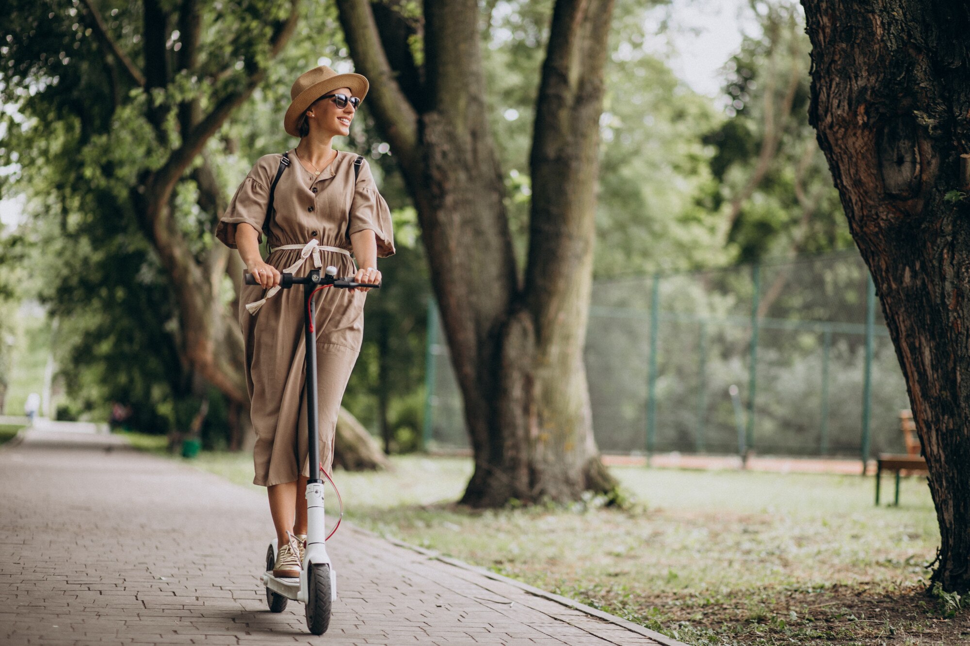 Outdoor walking path through natural green space for physical activity